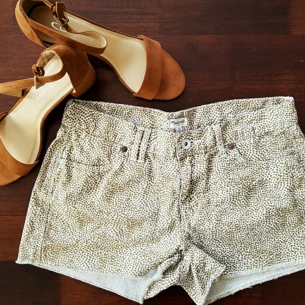 Madewell Denim Cutoff Shorts in Safari Dot